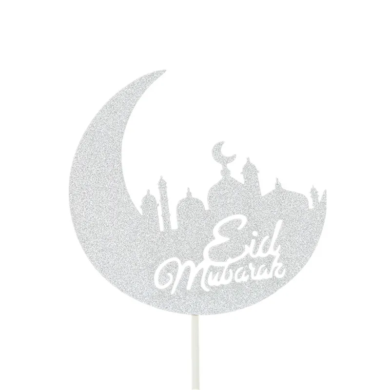 Eid Mubarak Торт Топперы Блеск Луна украшения для кексов флажки для торта дети день рождения Свадебный для свадебной вечеринки Рамадан мусульманский Eid выпечки DIY