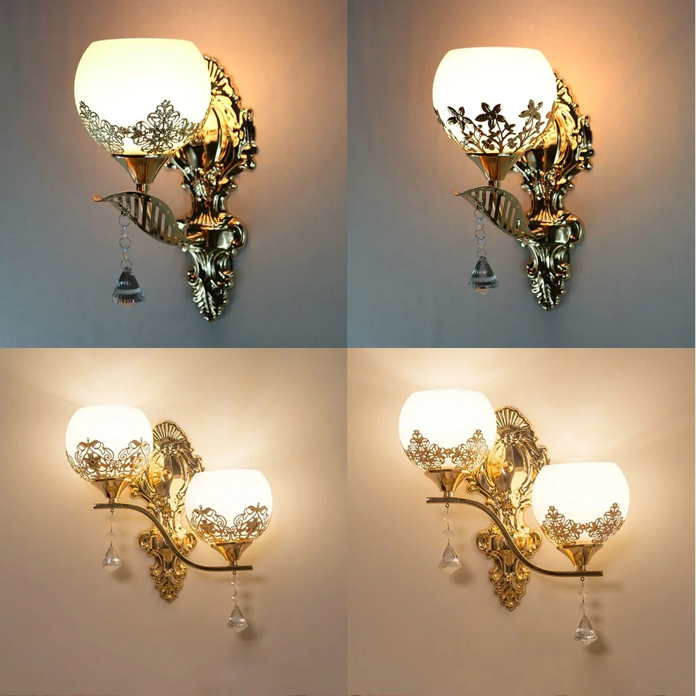 Lâmpada de Parede Decoração para Casa Luz da Parede Moderna Estilo Europeu Ouro Quarto Lâmpadas Leitura Corredor Escadas Luz Luminária Led