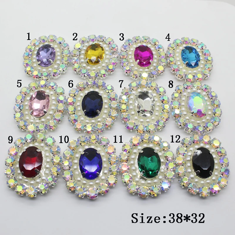 

YIWUXINXI direct sales 2pcs/lot Flower Center Pearl Embellishment Button Multicolored six-color DIY Craft Decoration Material