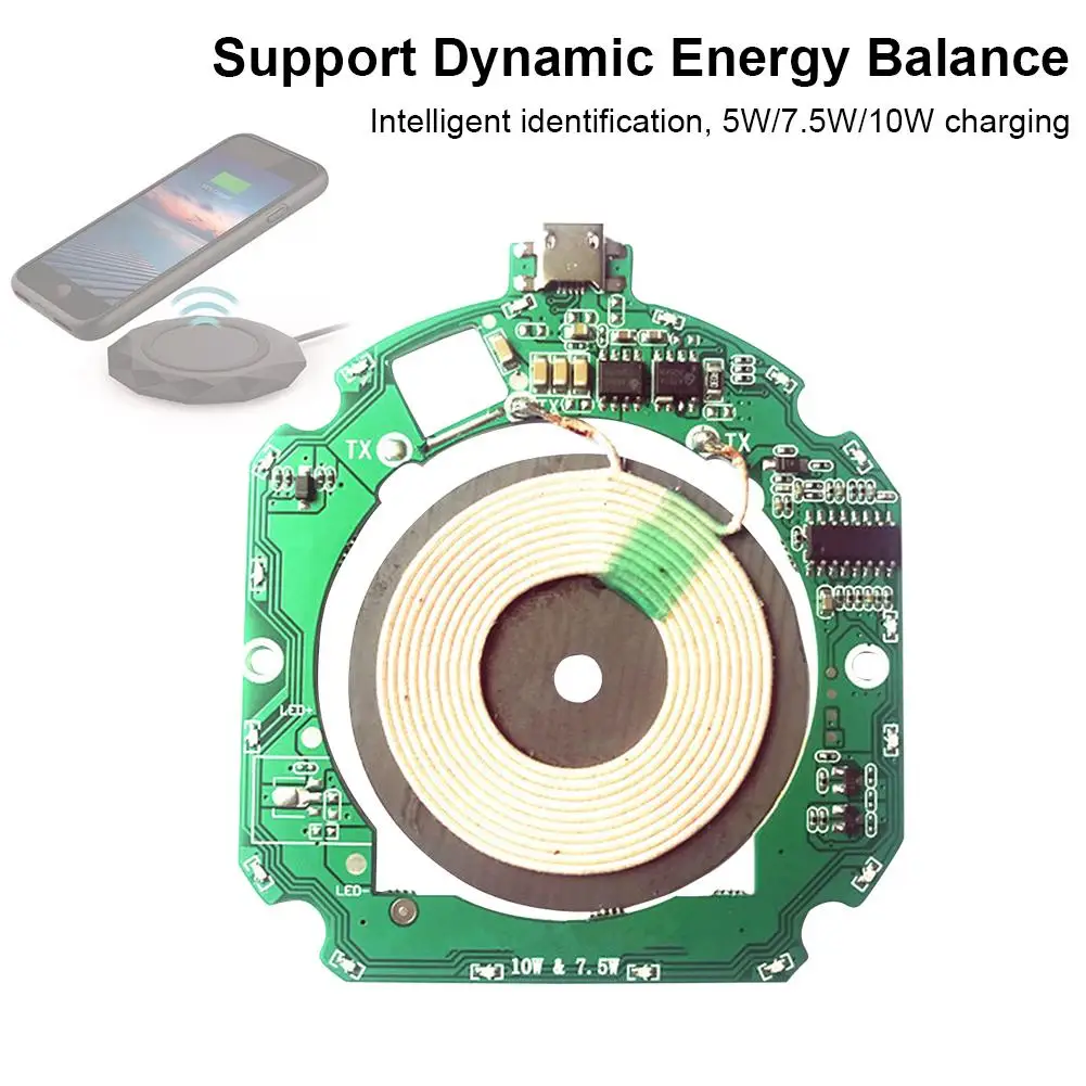 Высокое качество 10 Вт QI быстро Беспроводной Зарядное устройство Модуль pcba передатчик печатная плата+ Беспроводной зарядки Diy печатная плата