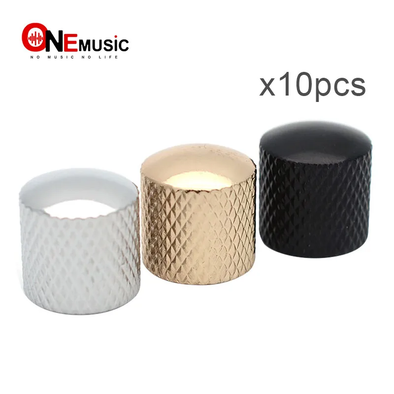 10 шт. металлический купол для настройки тона ручки регулировки громкости кнопки для электрогитары бас хром/черный/золото, диаметр 18 мм