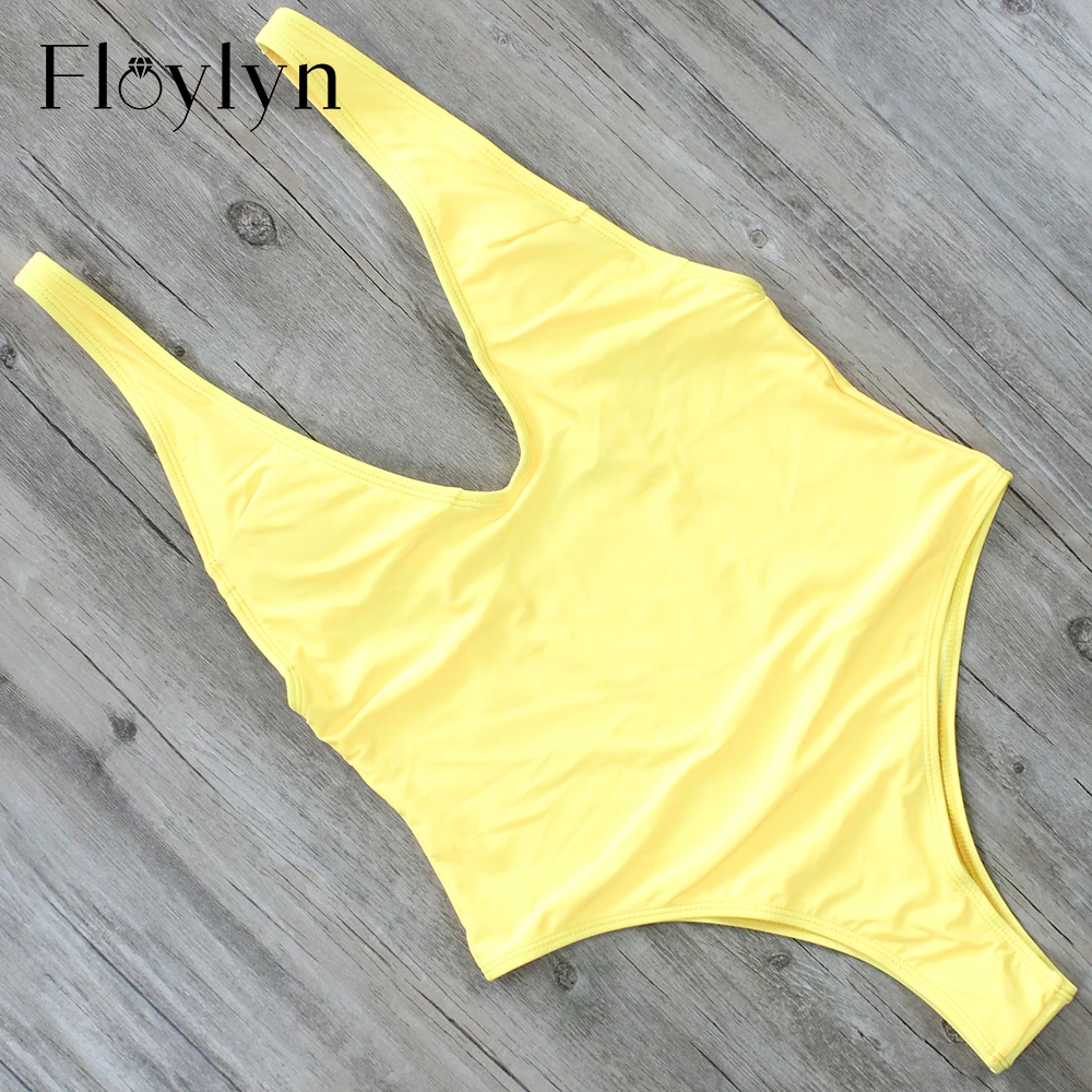 Floylyn летний купальный костюм Глубокий v-образный вырез Цельный купальник для