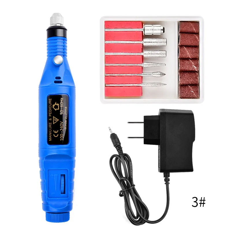 6 бит/набор пилка для маникюра, УФ-гель для удаления шлифовального буфера, электрические сверла машины, профессиональные инструменты для педикюра - Цвет: US Plug