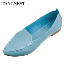Tangnest/женская летняя повседневная обувь на плоской подошве с острым носком; мягкая удобная обувь; женская обувь; большие размеры 35-40; XWC267