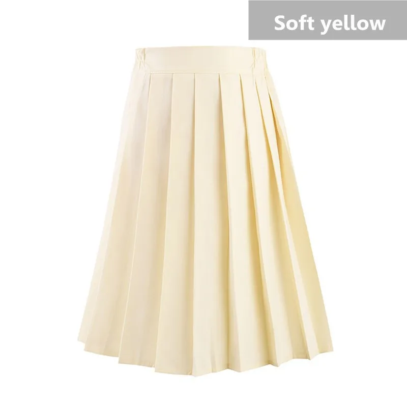 Женская плиссированная юбка JSK с изображением дерева и моря, юбки для школьниц, юбки для хора, форменная клетчатая юбка, женские юбки, любой размер - Цвет: soft yellow