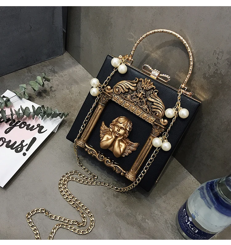 Коробка Женская вместительная мини-сумка черные женские сумки на плечо с ремешком Комбинированный Замок коробка багажник дизайнерские дамские сумочки фоторамка