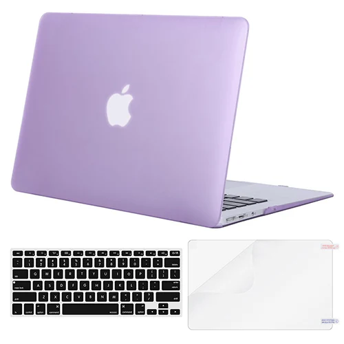 MOSISO Жесткий Чехол для ноутбука Macbook Air 13 A1466/A1369, чехол для ноутбука 2012-+ чехол для клавиатуры+ Защитная пленка для экрана - Цвет: Light Purple