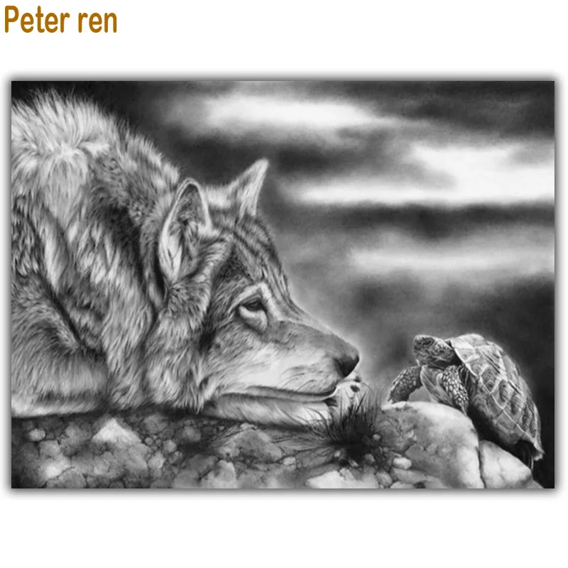 

Diy Diamond painting Wolf Diamond embroidery turtle 3D square Diamond mosaic icon full Picture rhinestones Furniture decorations