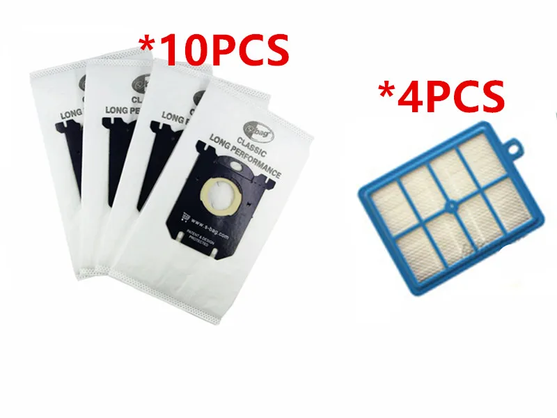 10* Vacuum Cleaner Dust Bags s bag + 4* H12 Hepa filter fit for Philips