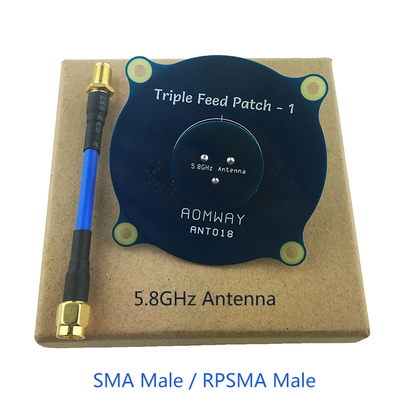 Оригинальный тройной кормовой патч Aomway ANT018 1 5 8G 8dBi RHCP / LHCP FPV антенна SMA RP Male для