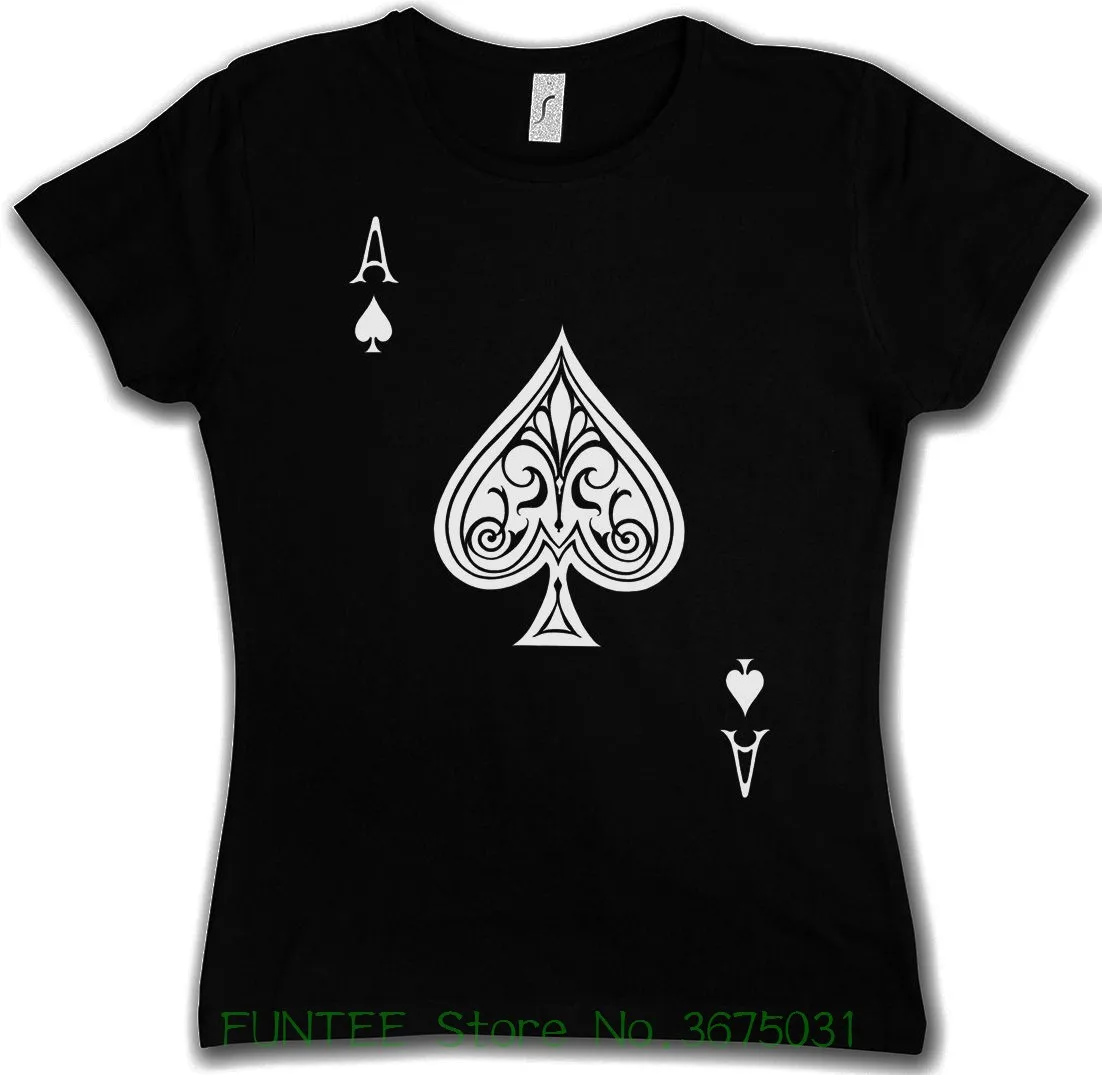 Buy Women's Tee Ace Of Spades Ii Woman T shirt Spade Poker Card Casino Karte