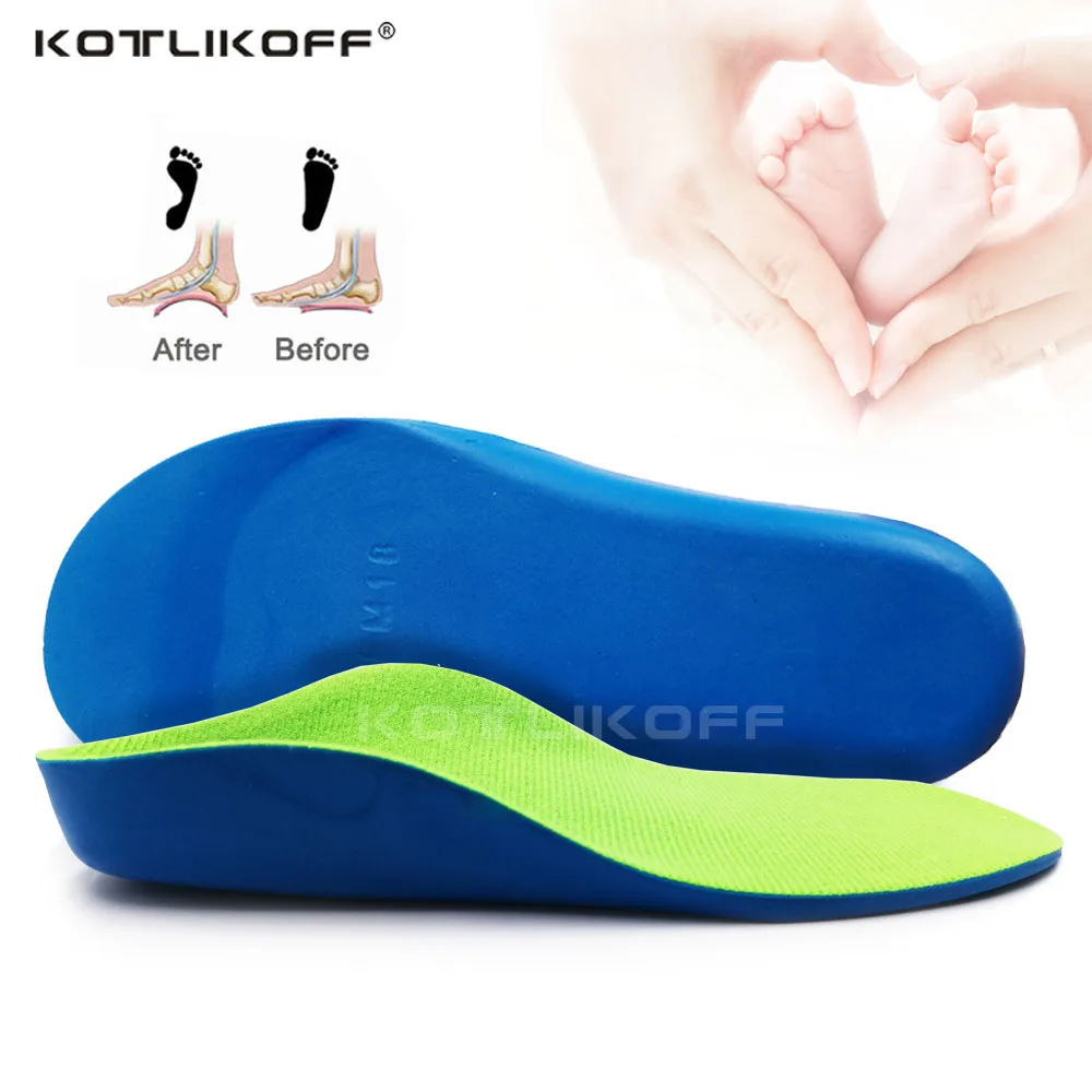 KOTLIKOFF детские ортопедические стельки для плоской стопы, поддержка свода стопы, коррекция O/X ног, ортопедическая подушечка, коррекция, уход за здоровьем ног