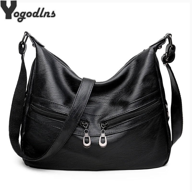 

Women Retro Soft PU Leather Bag Fashion Brand Messenger Bag Female Large Capacity Handbag Totes Bag for Women Shoulder Bags 2019