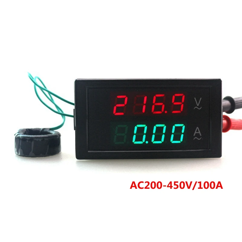 AC 220V 380V 100A Digital Led Voltmeter Ammeter High Precision Volt Amp