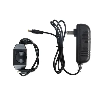 

12 Volt Power Supply with Mini LED Brightness Adjust Switch Dimmer Controller for DC12V 3528 5050 5630 Single Color LED Strip JQ