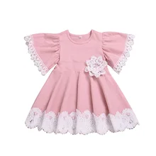 Summer Girl Clothes Girl Pink Dress Baby Girl Party Wedding Dress Child Girl Princess Dress disney frozen girl dress spring summer super western air love queen princess dress summer child aisha dress