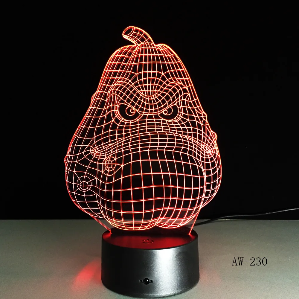 Настольная лампа «Растения против Зомби» 3D Иллюзия USB Декор Touch Сенсор RGBW детей подарок Сквош ночь светодиодные украшения AW-230