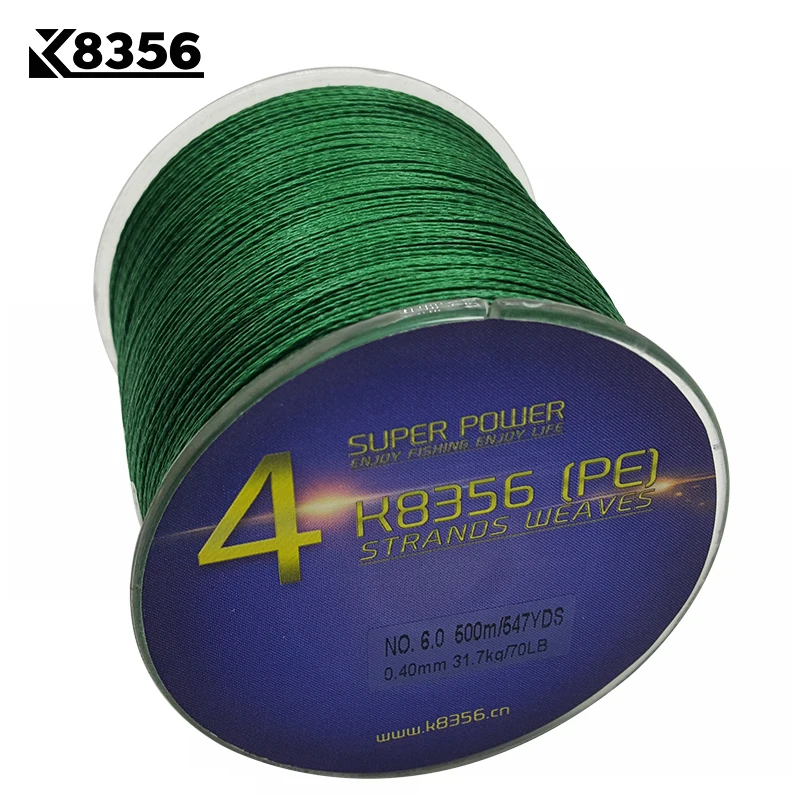 K8356 4 Stands PE Braided Fishing Lines 500M 100 PE Multifilament