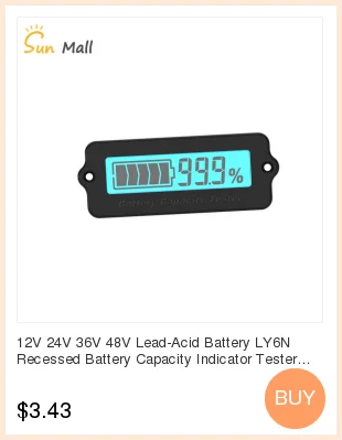 12 В 24 в 36 в 48 в свинцово-кислотная батарея LY6N утопленный индикатор емкости батареи тестер Вольтметр Зеленый светильник индикатор заряда батареи