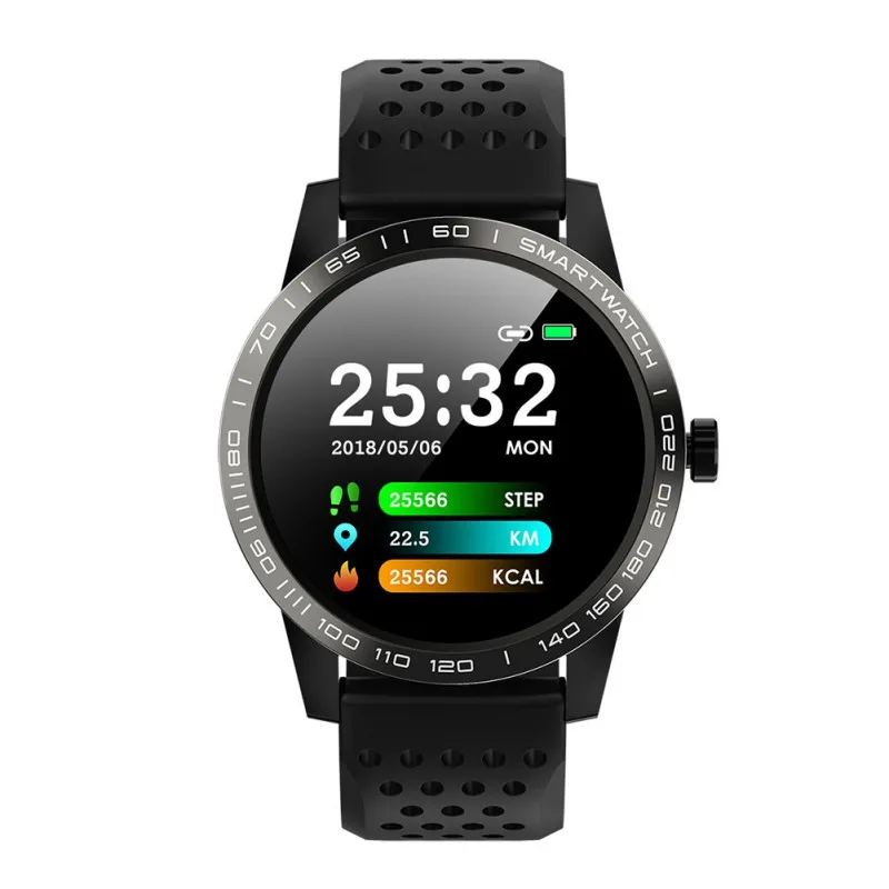 Черный T2C Смарт-часы IP68 Водонепроницаемый пульсометр фитнес-трекер Bluetooth мужские умные часы для iPhone Android телефон - Цвет: Черный