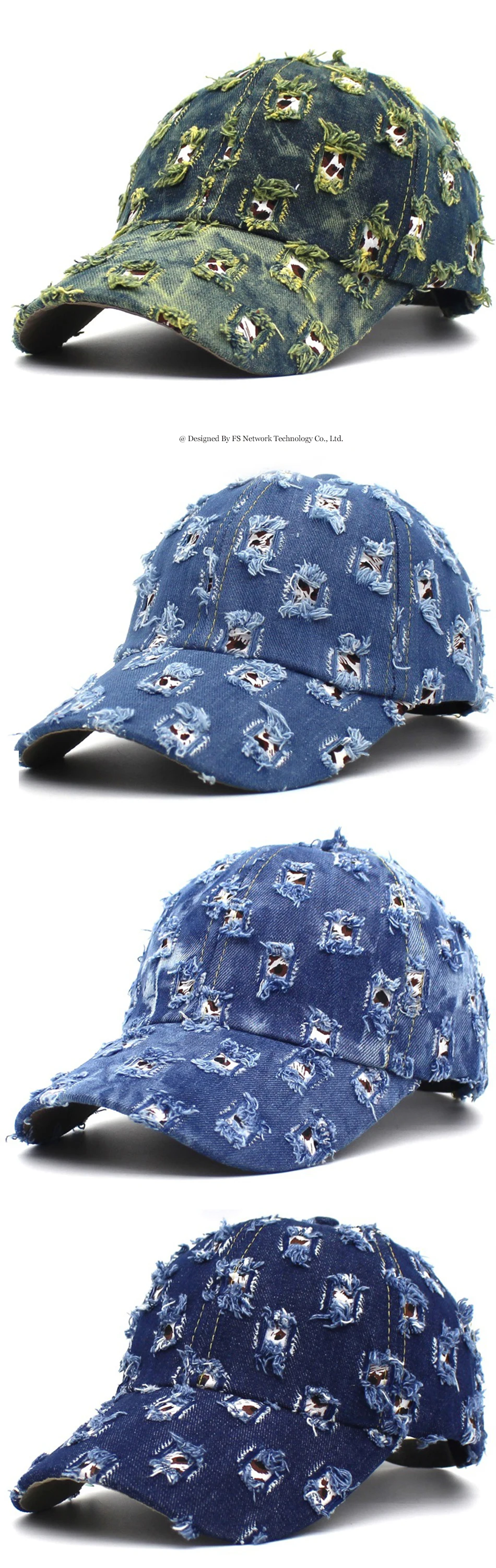 FS модная уличная Кепка с дырками в стиле хип-хоп для женщин и мужчин, зимняя солнцезащитная Кепка, бейсбольная кепка синего цвета
