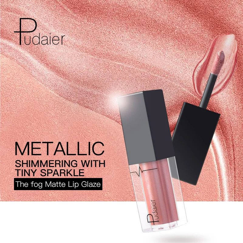 

Pudaier 24Colors Metallic Lip Gloss Waterproof Makeup Cosmetics Matte Metal Lock Color Diamond Liquid Lipgloss Eye Shadow