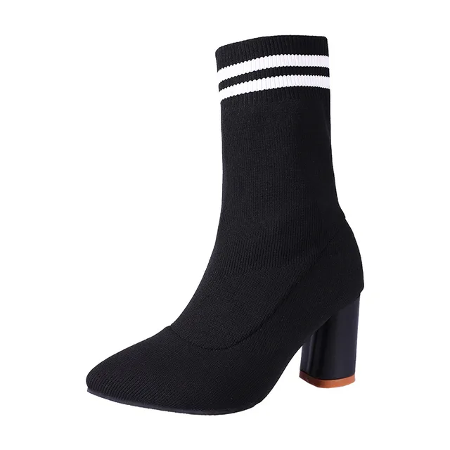 Women Winter Shoes Stretch Mid Boots Women Winter Shoes Stretch Mid Boots