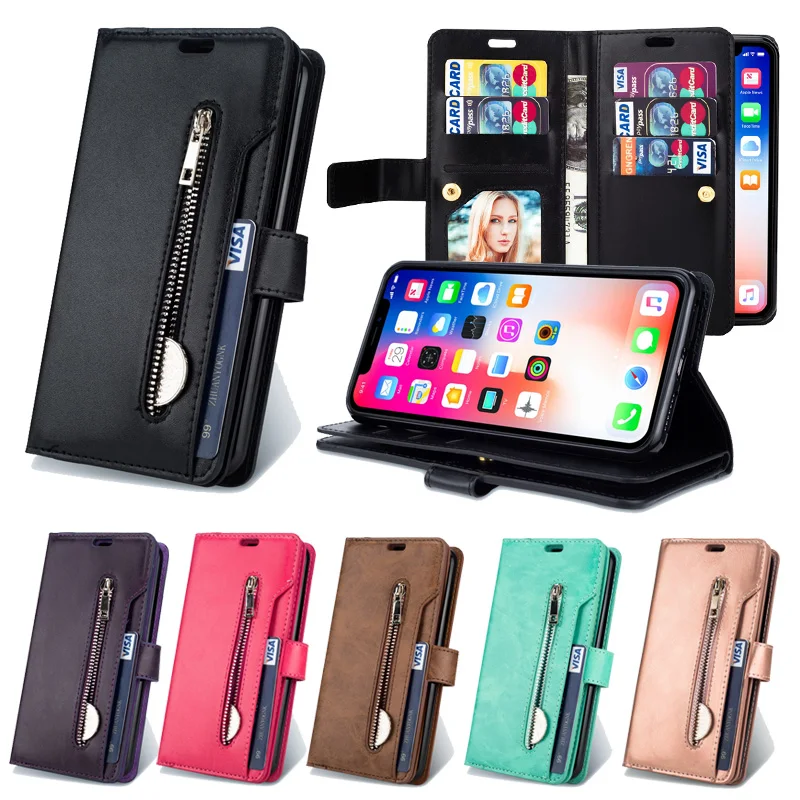 

Luxury 9 Card Flip Case For Coque iPhone X XR XS Max Case Wallet Cover Funda iPhone 7 8 Plus Leather Cover For iPhone 6 6S Plus