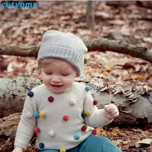 Свитер для девочек Новинка года, осенне-зимний модный свитер для маленьких детей от 2 до 5 лет Вязаный топ с длинными рукавами, кардиган, одежда