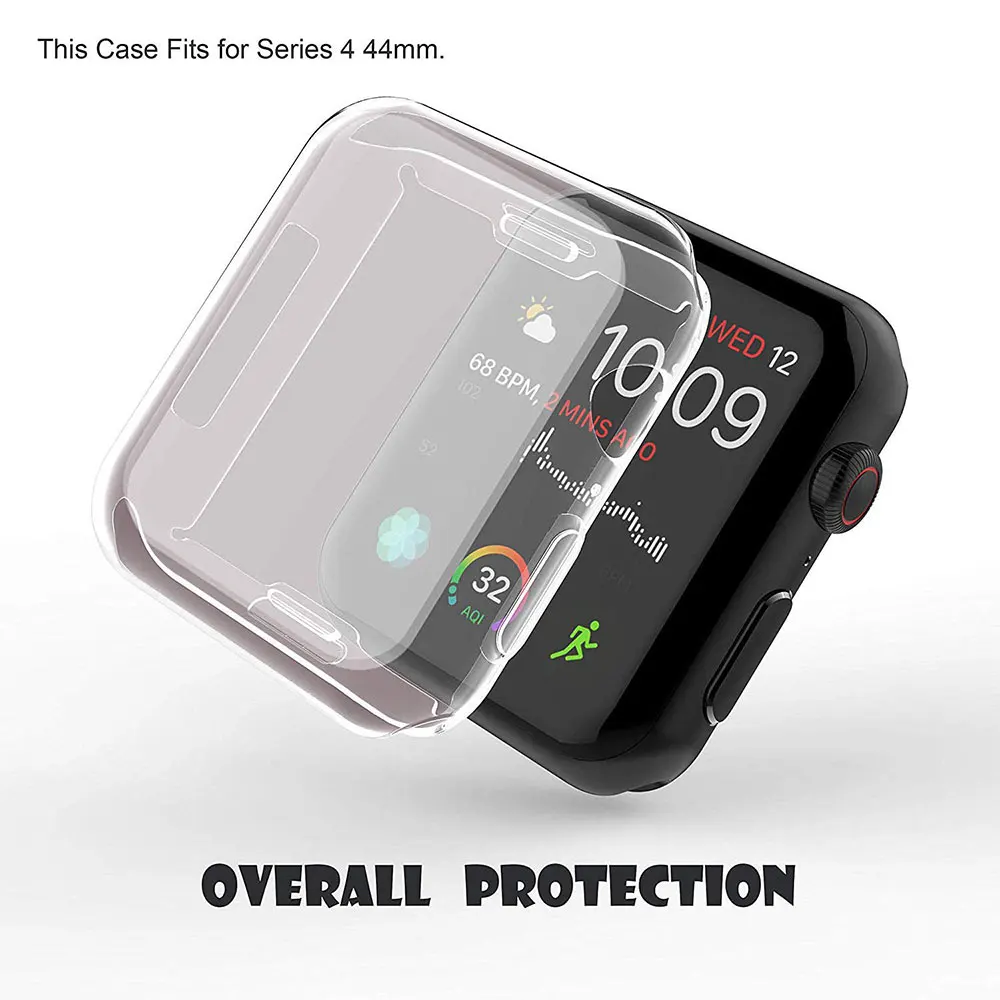 Ascromy For Apple Watch Series 4 Case Silicone Soft Slim Screen Protector Protective Full Cover For iWatch 4 40 44mm Accessories iphone 8 plus phone case