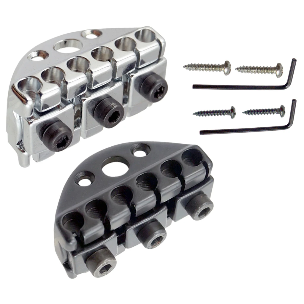 42mm Electric Guitar Bridge String Locking Lock Nut Suspension Type Headless with Screw Wrench Kit Instrument Replacement