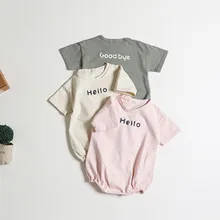 MILANCEL/летние Детские боди в Корейском стиле; комбинезоны с буквенным принтом для мальчиков и девочек; Милая Одежда для младенцев