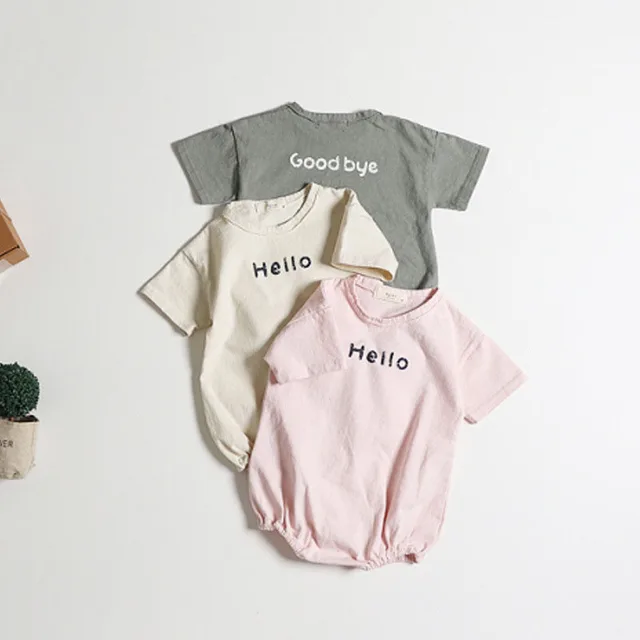 MILANCEL summer Korean style baby bodysuits letter print boys girls jumpsuits cute infant clothes 2