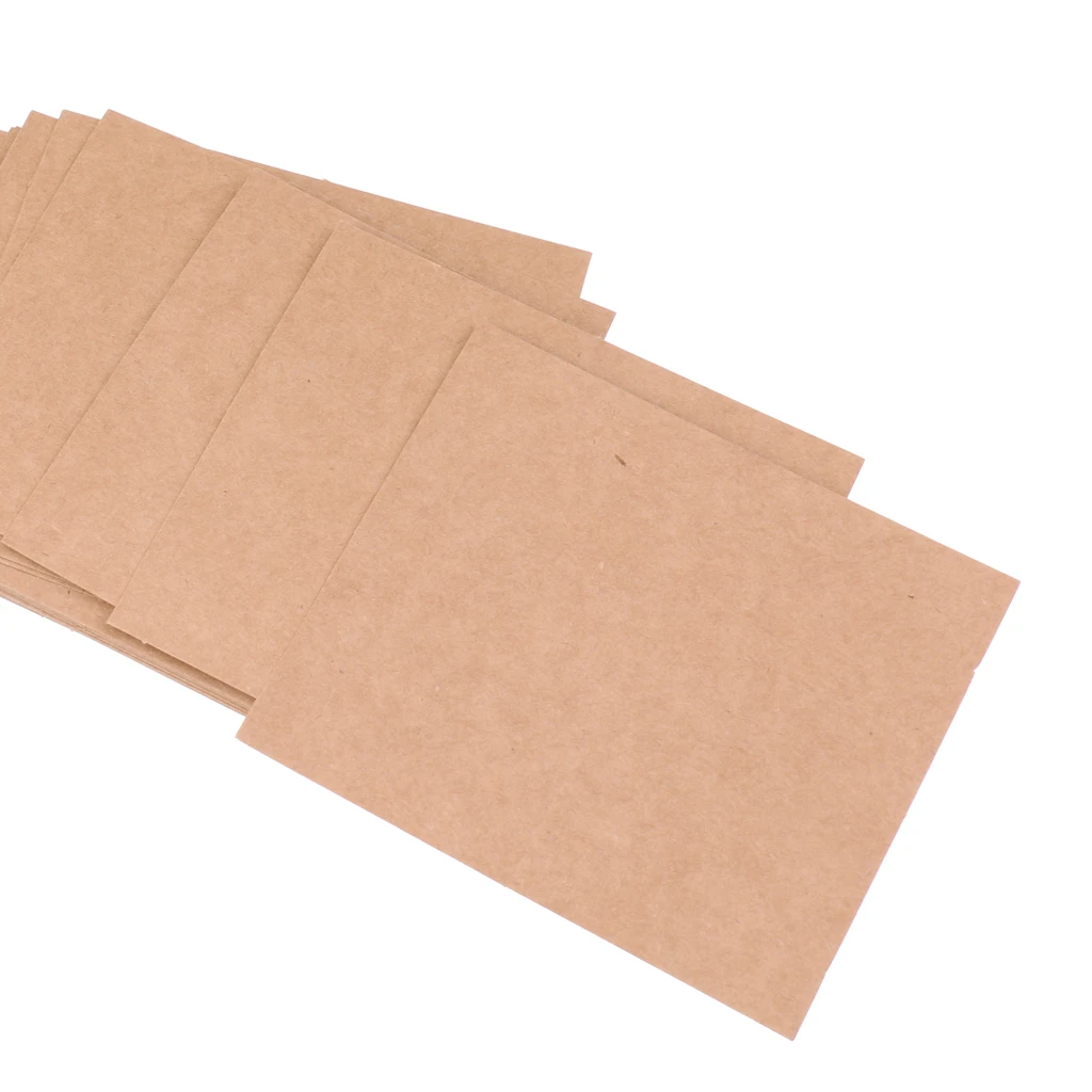 MagiDeal 50 Vintage Wedding Table Cards Blank Kraft Paper Place Name Cards Ceremony Invitations 10.2 x 8.9 cm