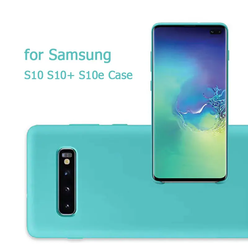 

for Samsung S10 plus Silicone Case 360 Protector Case Samsung Galaxy S10 Case for Original Galaxy S10 e S10+ Solid Colors Cover