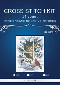 Похожие DMC 14CT Высокое качество Прекрасный Счетный Набор для вышивки крестом птицы на барьер перила снег зима птицы dim 12129 - Цвет: Другое