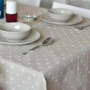 

BALLE Flower Cotton Linen Tablecloth Macrame Lace Dustproof Table Cover Kitchen Dinning Decoration