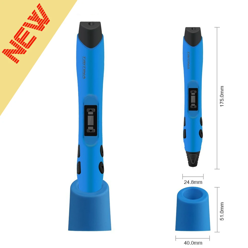 

3D Pen with Display Screen + Printing Filament Professional Drawing,Doodle,painting,stereoscopic printing,modeling etc - Blue