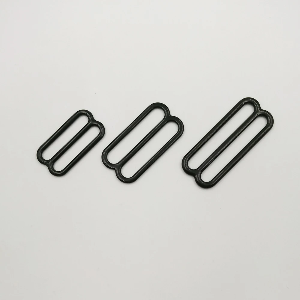 

Free shipping 200 pcs / lot nylon coated metal sliders 20mm/25mm/30mm black color