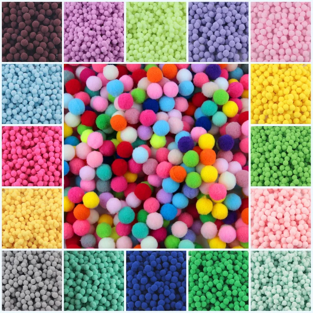 

Mini Pompoms 10mm Multi Option Soft Pom Poms Balls Handmade Craft DIY Home Garden Wedding Decoration Sewing Accessories Tool 20g