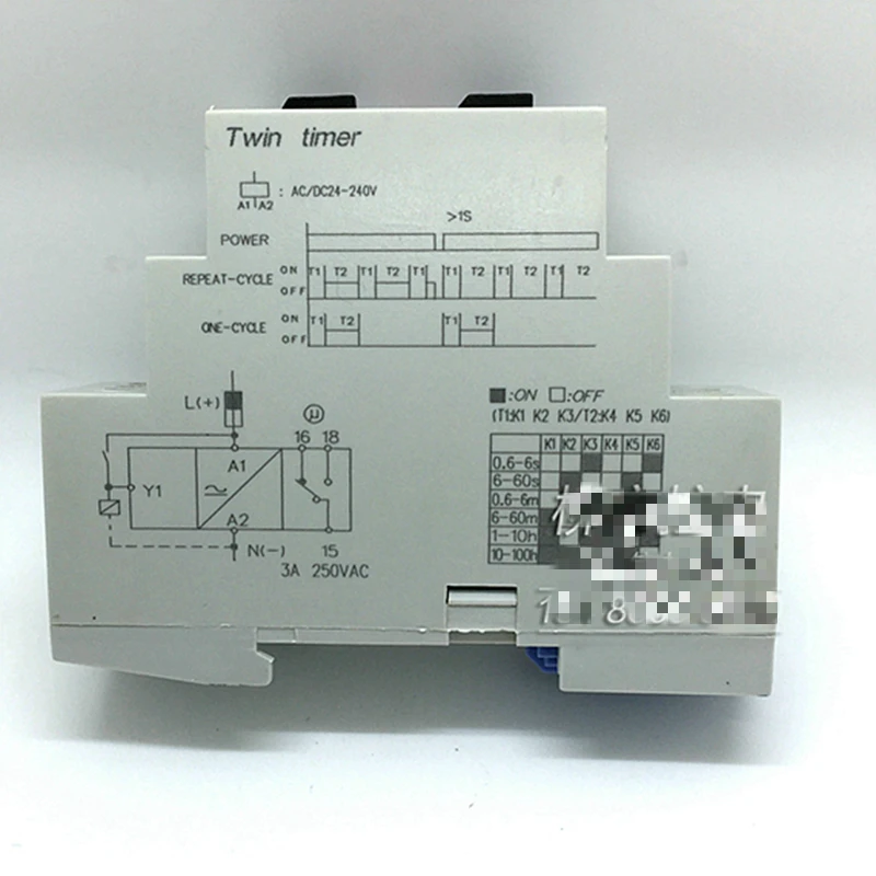 Двойной набор повторного цикла din-рейку Mouting реле времени AC/DC24-230V вход таймер DHC19S-S DHC