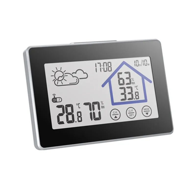 

Weather Station LCD Touch Digital Thermometer Wireless Forecast Sensor Clock Air Quality Monitor Humidity Temperature Detector