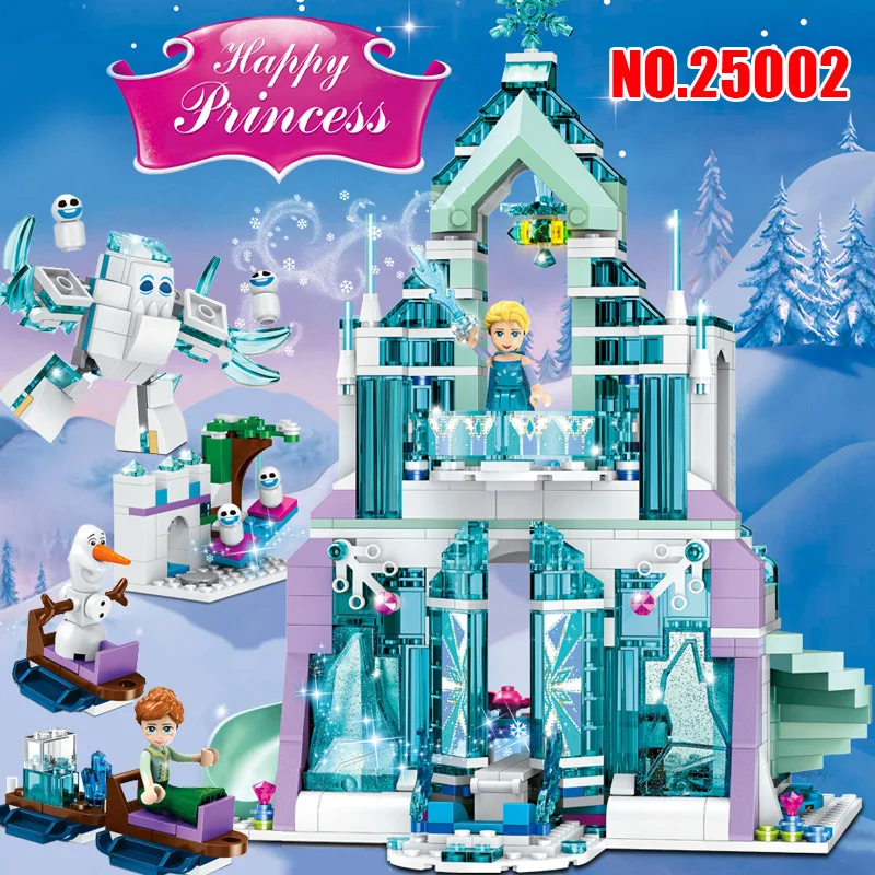 

Legoly 25002 friend Girl Disneyings 41148 Elsa Anna Dream romantic Castle Princess Castle building blocks bricks kids toys wy30