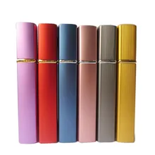 Fashion Mini Metal Box Glass Tank 12ml Perfume Bottle Aluminum Nozzle Refillable Bottle