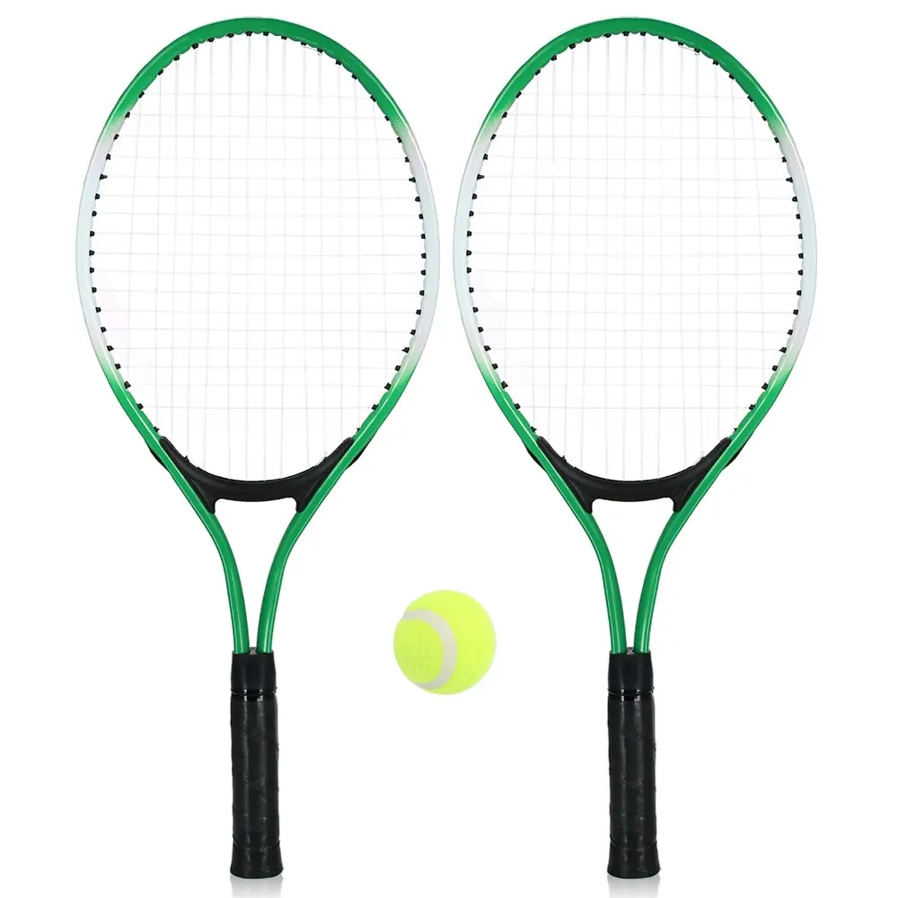 2 шт. Высокое качество Детские для тенниса ракетка тренировочная ракетка с 1 теннисным мячом и крышкой сумка для детей Молодежные Детские теннисные ракетки - Цвет: Зеленый