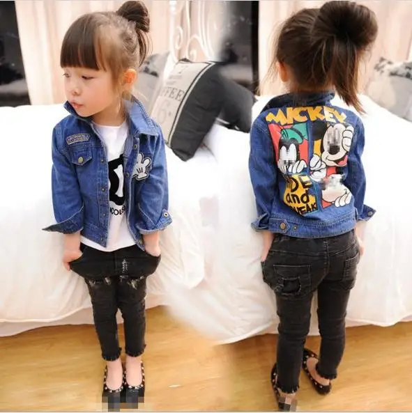 

2018 Autumn Spring Children outerwear Jeans jacket casual coat Fashion baby boys Cartoon coat Kids clothes 2-7T