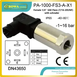 Давление передатчик с 1/4 "SAE Flare Соединение работает вместе с преобразователем частоты, чтобы регулировать скорость компрессора