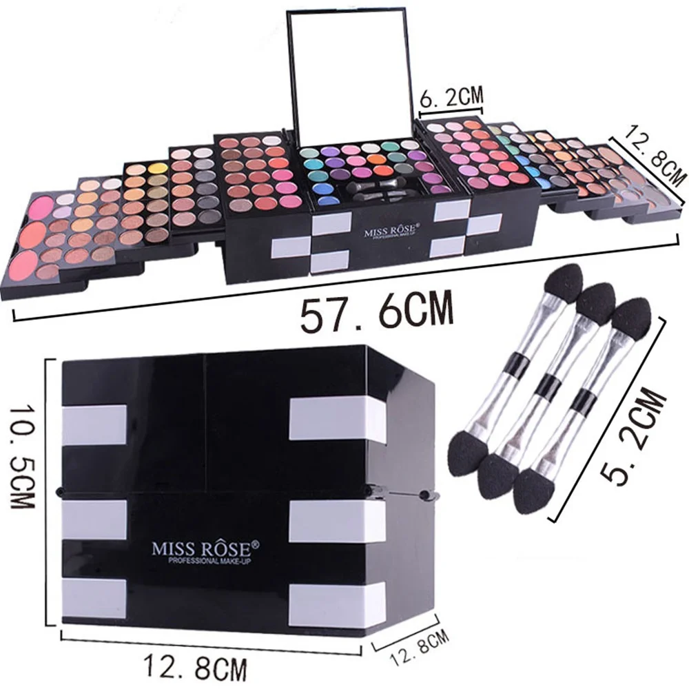 Blush em pó Freshme 148 Cores Box Grupo Maquiagem Profissional da Paleta da Sombra Brilho Pigmento da Sobrancelha Maquiagem Cosméticos Tool Kit 11 Beleza e saúde