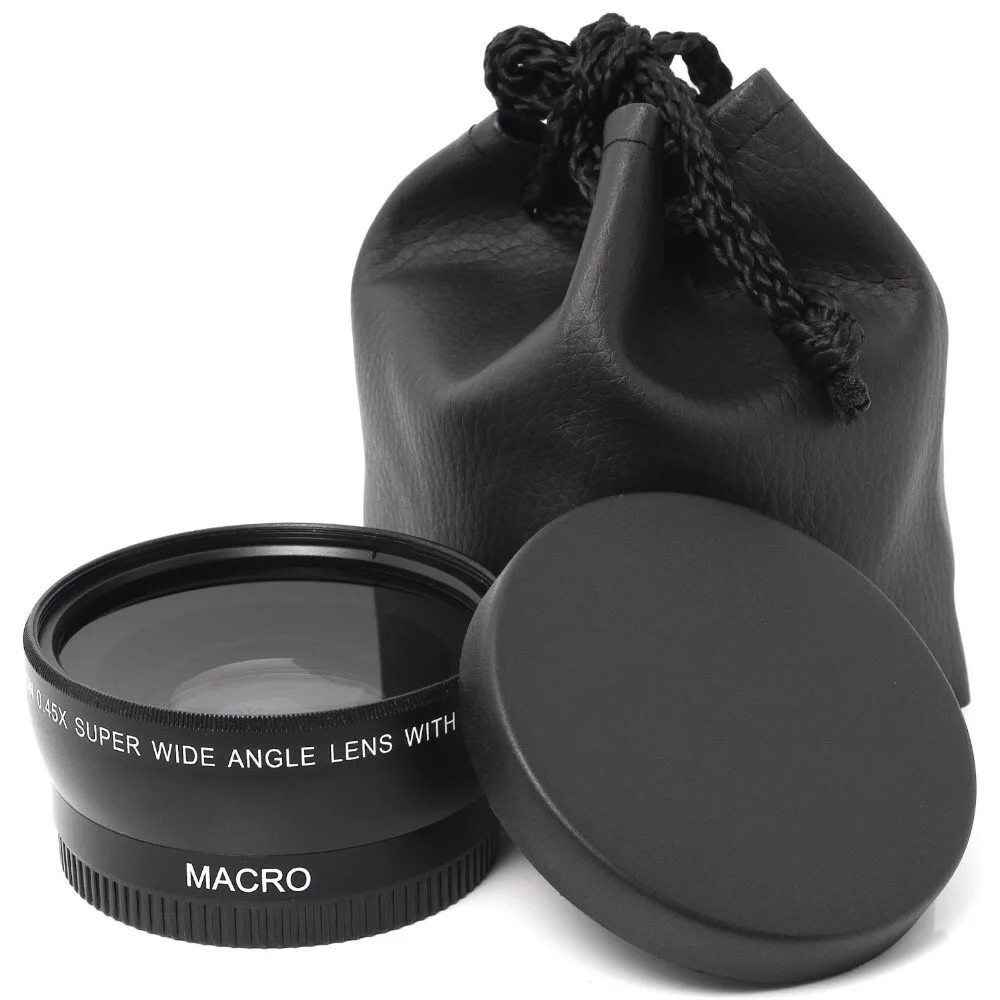 

55MM 0.45x Wide Angle Lens+Macro Lens for Sony Alpha A77 A280 A290 A380 A390 A580 A590 DSLR Camera With Lens Bag