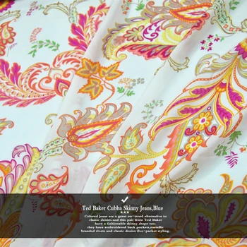 

LEO&LIN Super beautiful paisley 100% silk double dress fabric Joe Spring Baotou (1 meter)